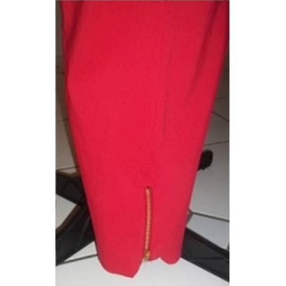 Red Casual, Stretch, Straight-Leg Pants - Picture 3 of 3